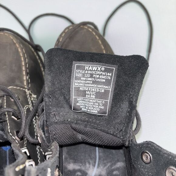 Hawx Grade Work Comp Toe Work Boots Men’s Size 12D Black Leather - Picture 10 of 11